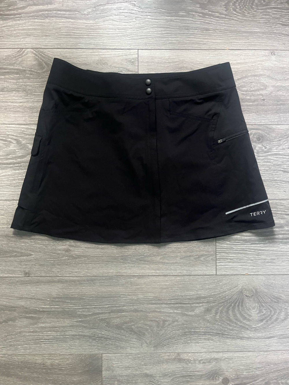 NEW Terry Cycling Black Active Outdoor Cargo Skirt Size XL Athletic Biking